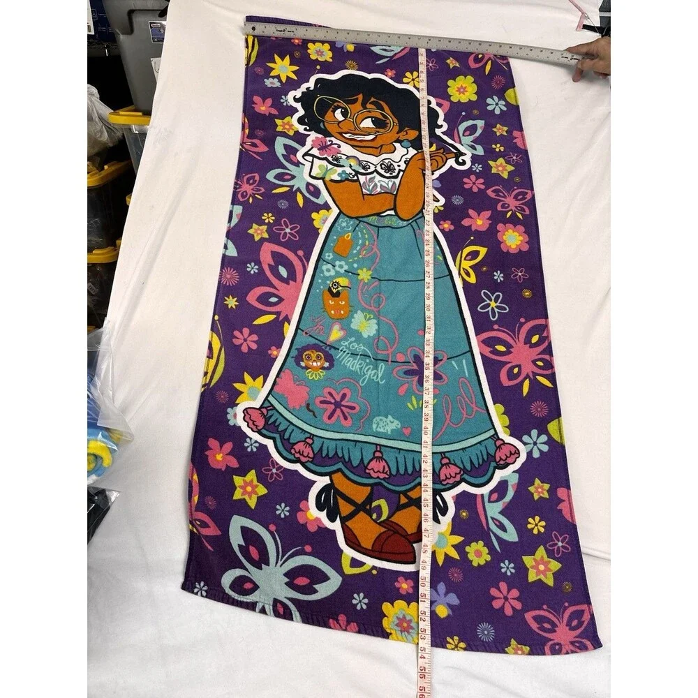 Disney Encanto Mirabel Madrigal Kids Beach Bath Towel Purple Floral 28x55